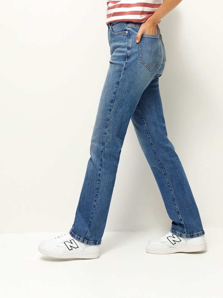 Mid Blue Comfort Stretch Straight Jeans - Image 2 of 6