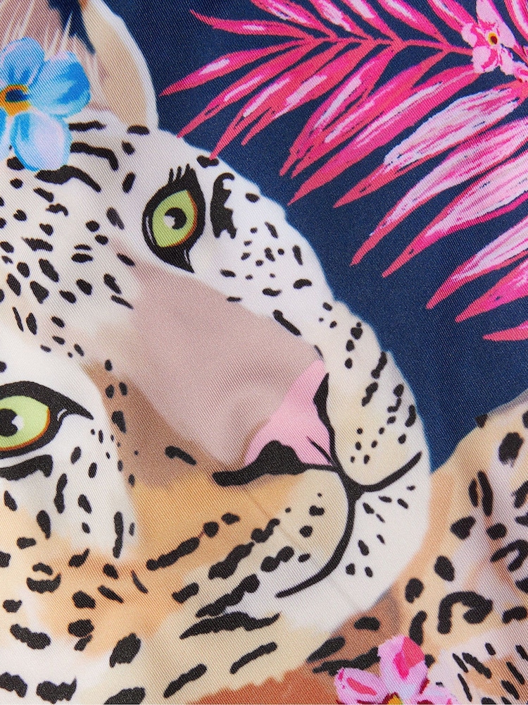 Monsoon Blue Asymmetric Leopard Print Swimsuit - Image 3 of 3 Monsoon Blue Asymmetric Leopard Print Swimsuit - Image 3 of 3