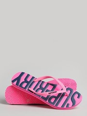 Superdry Pink Vintage Vegan Flip Flops - Image 1 of 3