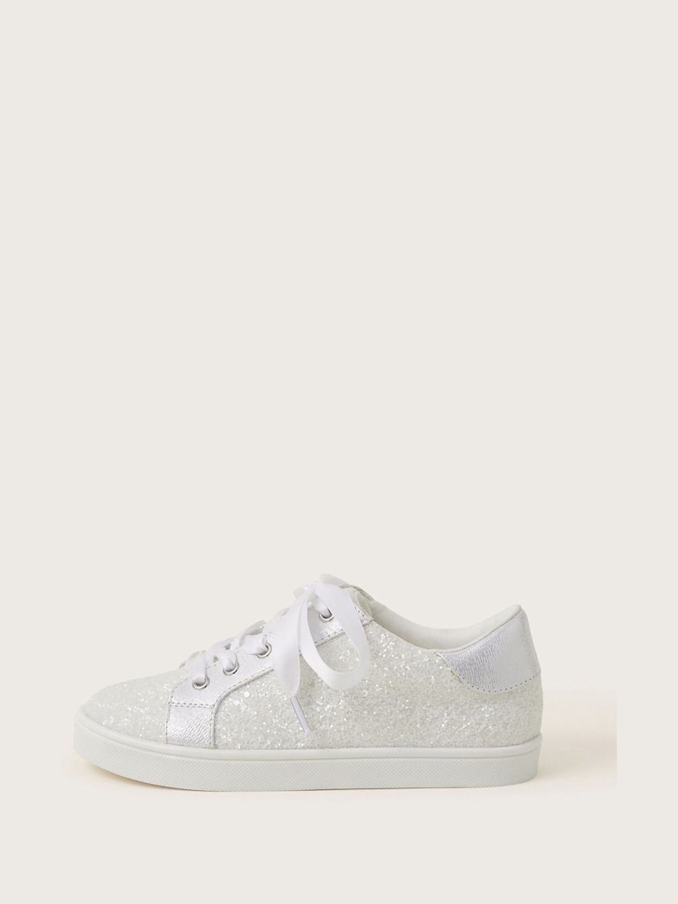 Monsoon Natural Bridesmaid Glitter Trainers - Image 2 of 3