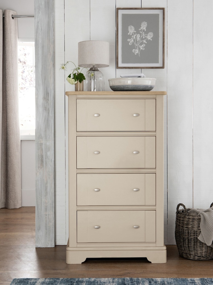 Stone Hampton Painted Oak Collection 4 Drawer Chest Of Drawers - Image 1 of 9