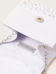 Monsoon White Diamanté Amber Bridesmaid Bag - Image 3 of 3