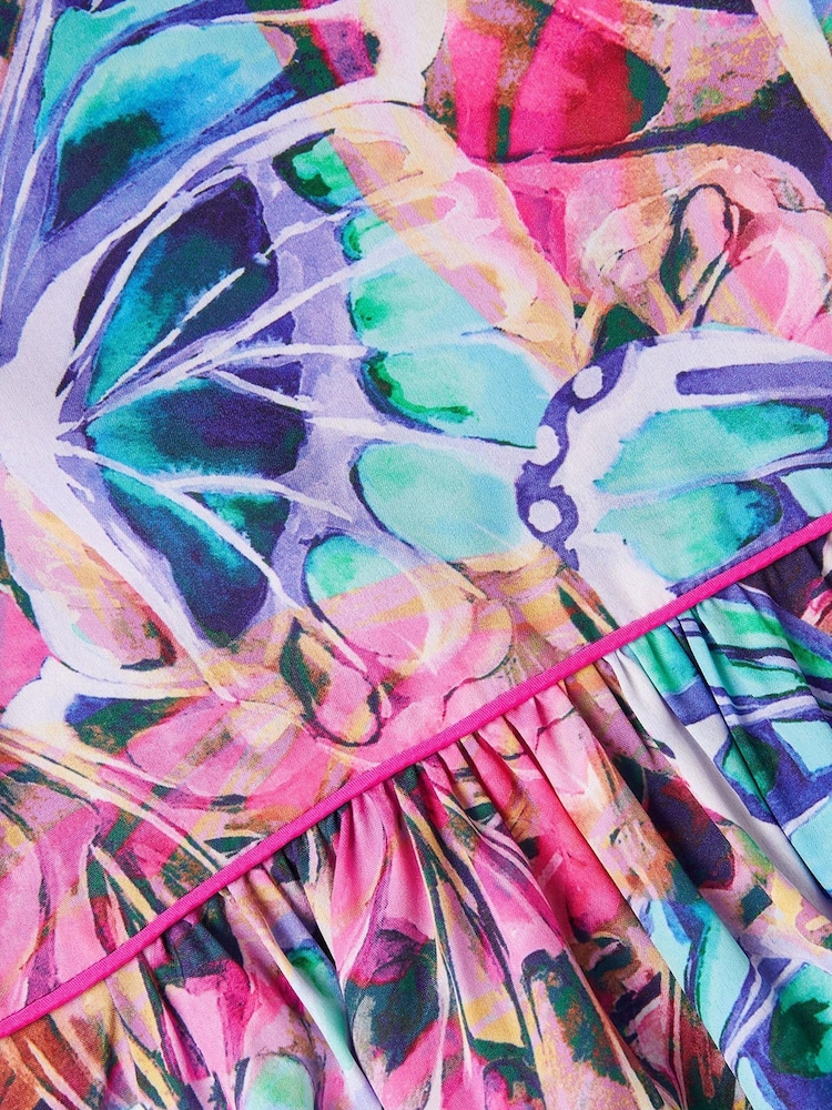 Monsoon Blue Butterfly Print Dress - Image 3 of 3