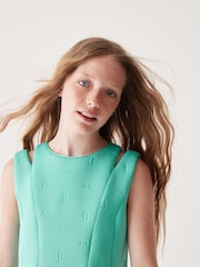 Baker by Ted Baker Mint Green Embossed Scuba Dress - Image 4 of 10
