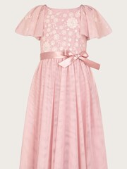 Monsoon Pink Giselle Embellished Floral Dress - Image 1 of 3