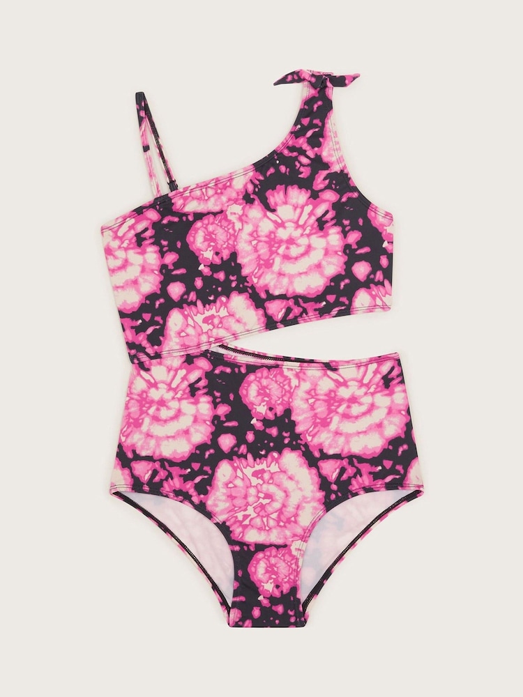 Monsoon Pink Tie Dye Cut-Out Swimsuit - Image 1 of 3