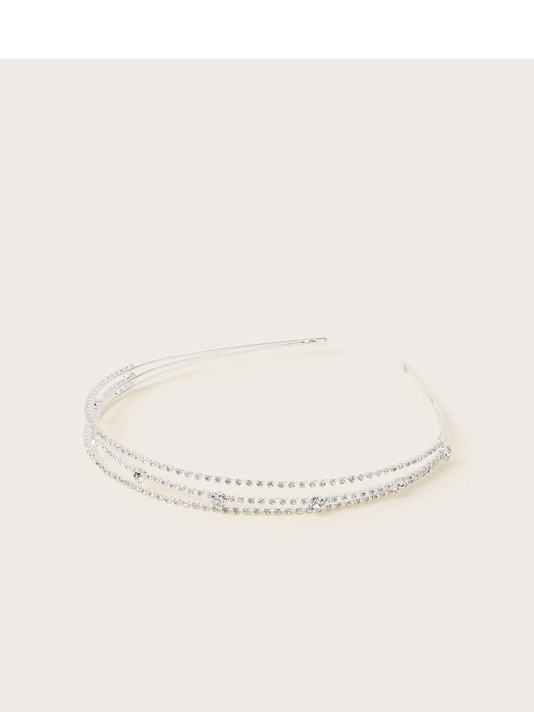 Monsoon Silver Tone Trio Sparkle Bridesmaid Headband - Image 1 of 2 Monsoon Silver Tone Trio Sparkle Bridesmaid Headband - Image 1 of 2