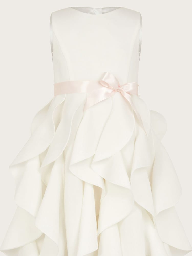 Monsoon Natural Scuba Cancan Ruffle Dress - Image 1 of 3