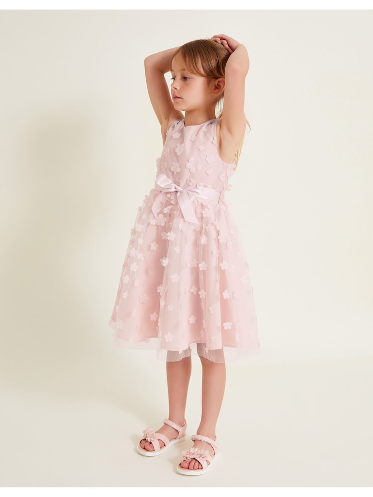 Monsoon Pink Reya 3D Scuba Bridesmaid Dress - Image 1 of 4