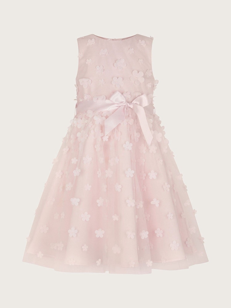 Monsoon Pink Reya 3D Scuba Bridesmaid Dress - Image 2 of 4