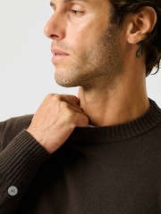 Rodd & Gunn Dark Brown Stewart Island Knit Jumper - Image 4 of 6