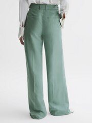Reiss Teal Talia Linen Blend Wide Leg Trousers - Image 5 of 5