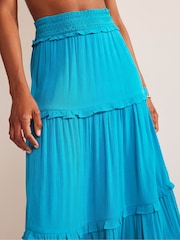 Boden Blue Smocked-Waist Crinkle Skirt - Image 4 of 5