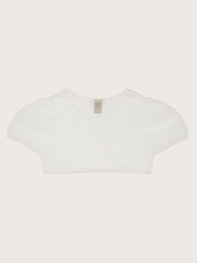 Monsoon Natural Pearl Tulle Cardigan - Image 2 of 3 Monsoon Natural Pearl Tulle Cardigan - Image 2 of 3