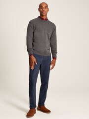 Joules Jarvis Grey Cotton Crew Neck Jumper - Image 3 of 6