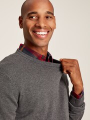 Joules Jarvis Grey Cotton Crew Neck Jumper - Image 4 of 6