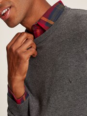Joules Jarvis Grey Cotton Crew Neck Jumper - Image 5 of 6