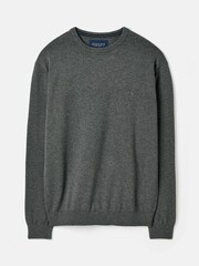 Joules Jarvis Grey Cotton Crew Neck Jumper - Image 6 of 6