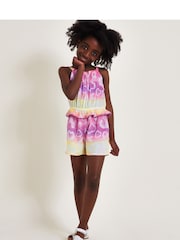 Monsoon Purple Tie Dye Heart Romper - Image 1 of 4