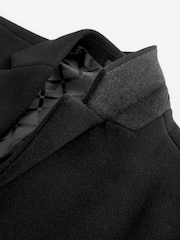 Black Double Breasted Epsom Overcoat - Image 11 of 12