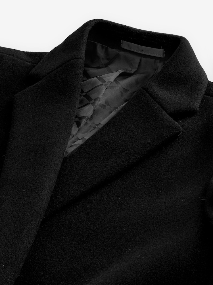 Black Double Breasted Epsom Overcoat - Image 12 of 12