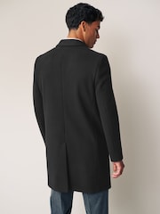 Black Double Breasted Epsom Overcoat - Image 3 of 12