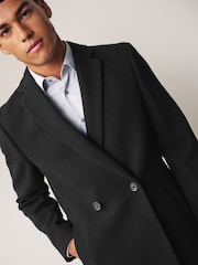 Black Double Breasted Epsom Overcoat - Image 4 of 12
