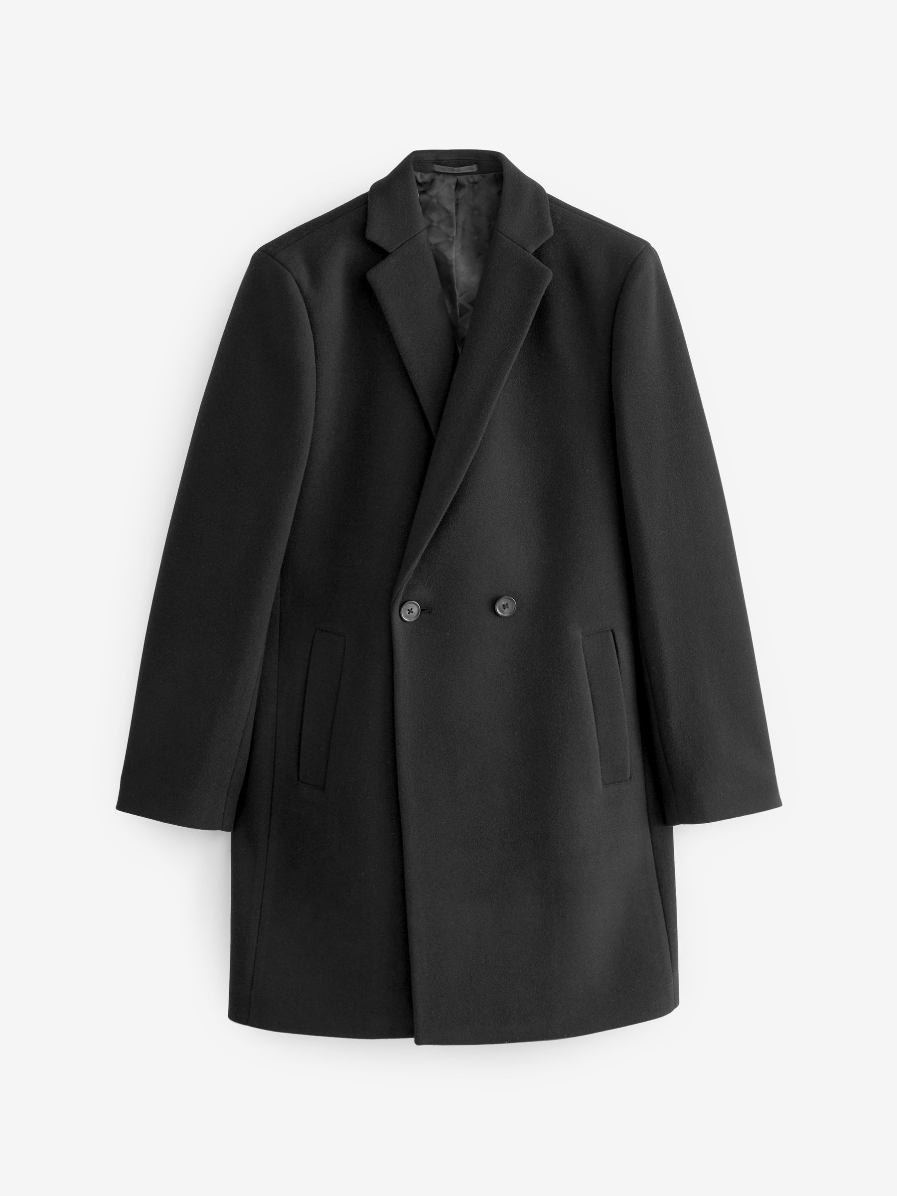 Buy Black Double Breasted Epsom Overcoat from Next Germany