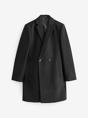 Black Double Breasted Epsom Overcoat - Image 6 of 12