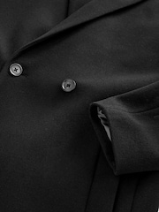 Black Double Breasted Epsom Overcoat - Image 9 of 12