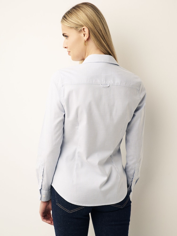 GANT Light Blue Fitted Stretch Oxford Striped Shirt - Image 2 of 6