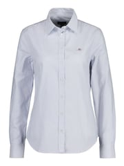 GANT Light Blue Fitted Stretch Oxford Striped Shirt - Image 5 of 6