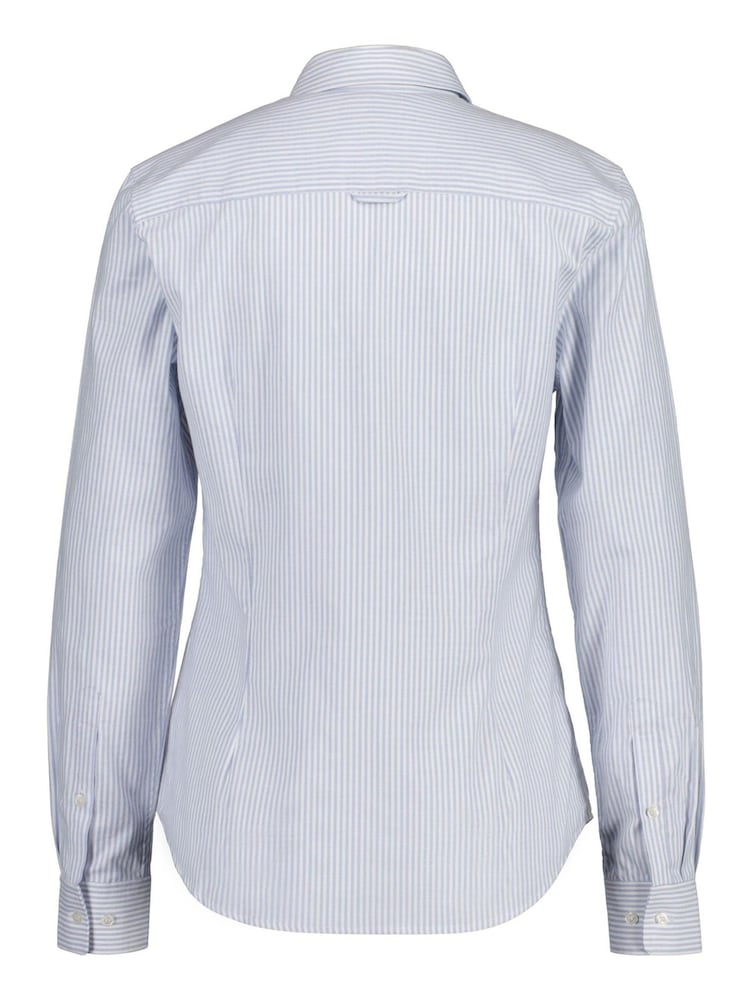 GANT Light Blue Fitted Stretch Oxford Striped Shirt - Image 6 of 6