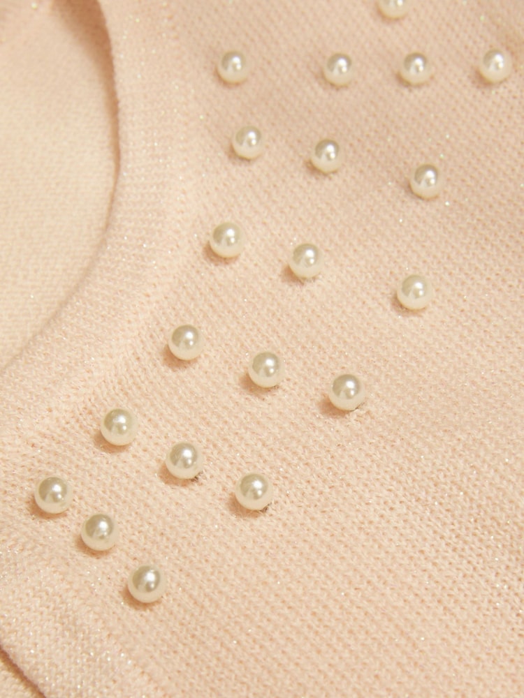 Monsoon Pink Pearl Trim Cardigan - Image 3 of 3 Monsoon Pink Pearl Trim Cardigan - Image 3 of 3
