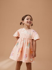 Pink Unicorn Wrap Jersey Dress (3mths-7yrs) - Image 1 of 6