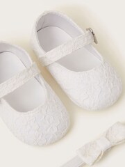 Monsoon Natural Baby Lacey Heart Booties and Bando Set - Image 3 of 3
