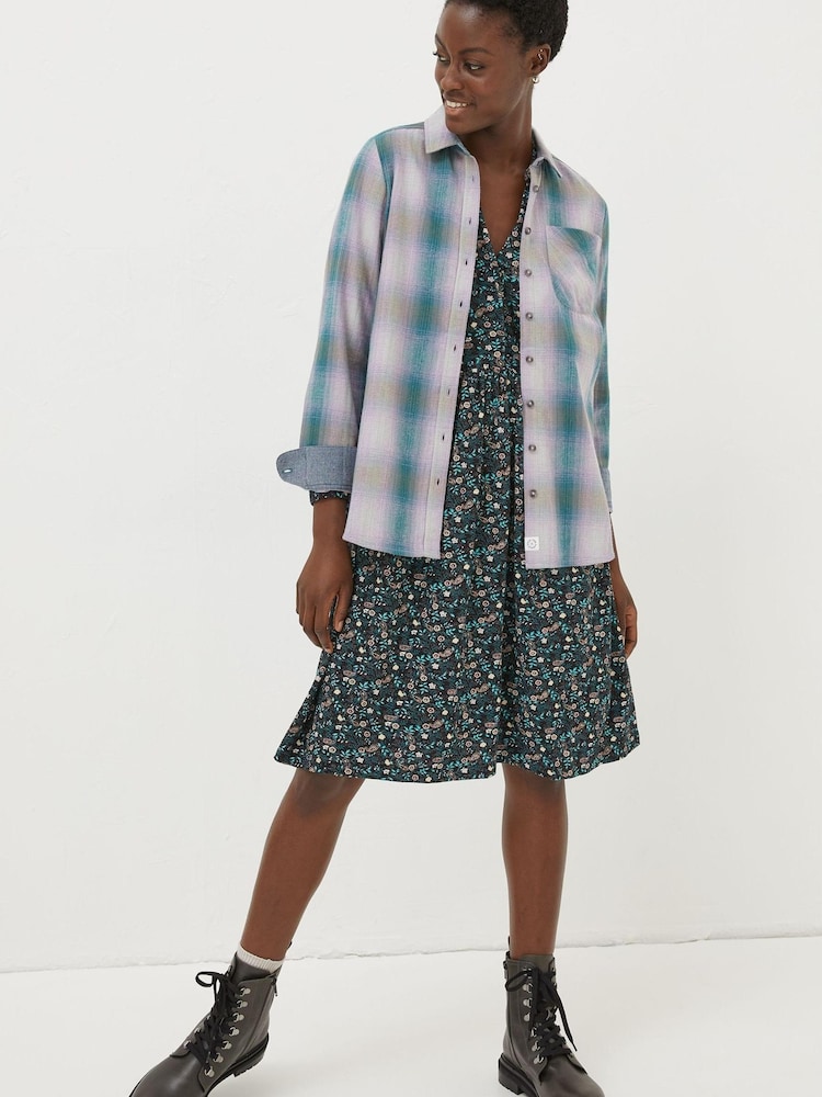 FatFace Grey Olivia Check Shirt - Image 1 of 5