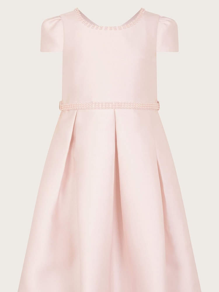 Monsoon Pink Pearl Belt Henrietta Dress - Image 2 of 3 Monsoon Pink Pearl Belt Henrietta Dress - Image 2 of 3