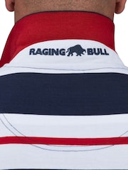 Raging Bull Dark Blue Two Tone Stripe Polo Shirt - Image 4 of 7