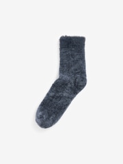 Berry/Navy Velvet Cosy Socks 2 Pack - Image 5 of 5
