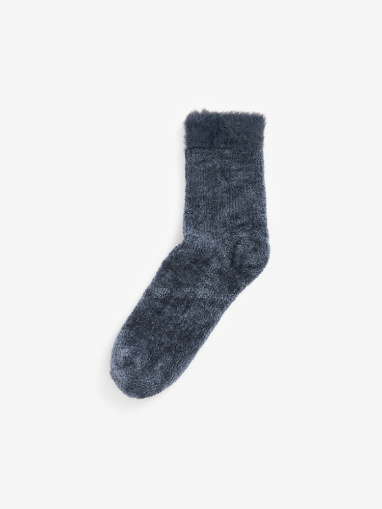 Berry/Navy Velvet Cosy Socks 2 Pack - Image 5 of 5