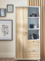 White/Wood Effect Parker Kids Double Wardrobe - Image 4 of 8