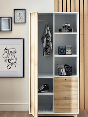 White/Wood Effect Parker Kids Double Wardrobe - Image 5 of 8