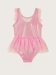 Monsoon Pink Baby Floral Mesh Swimsuit - Image 2 of 4