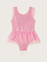 Monsoon Pink Baby Floral Mesh Swimsuit - Image 3 of 4