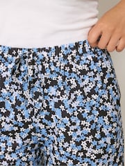 M&Co Blue Floral Petite Wide Leg Culottes - Image 4 of 5