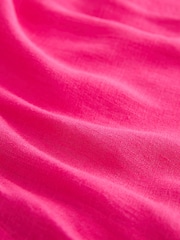 Pink Ruffle Sleeve V-Neck Linen Blend Summer Dress - Image 5 of 5
