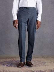 Blue Tailored Fit Signature TG Di Fabio Trim Texture Suit: Trousers - Image 1 of 9