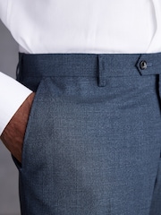 Blue Tailored Fit Signature TG Di Fabio Trim Texture Suit: Trousers - Image 4 of 9