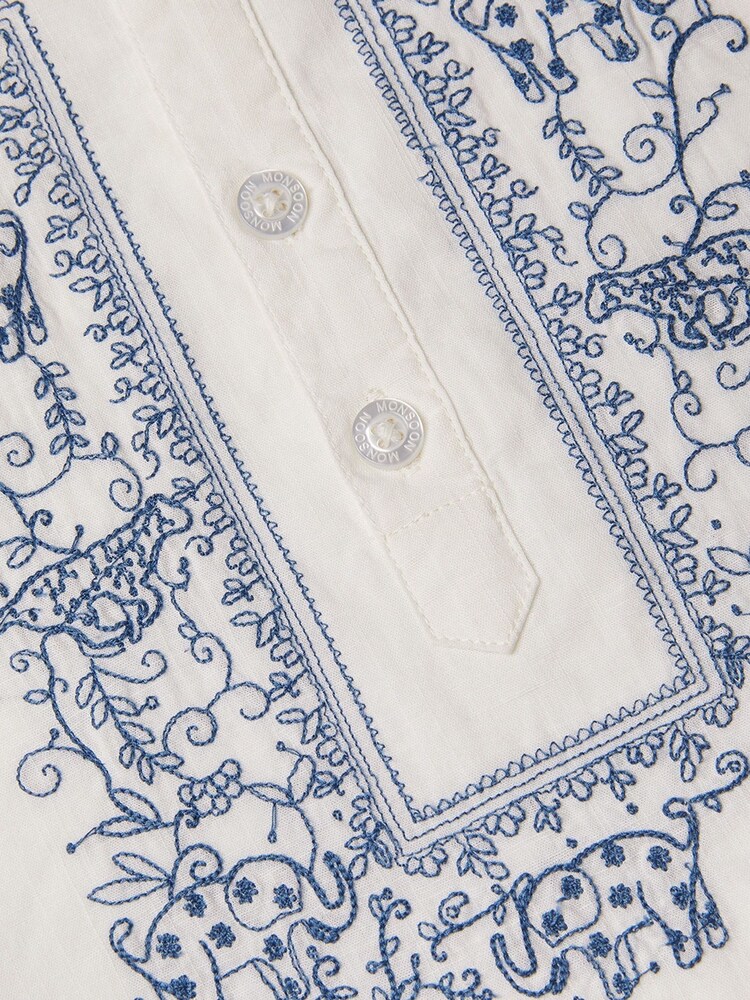 Monsoon Natural Embroidered Kurta - Image 2 of 3